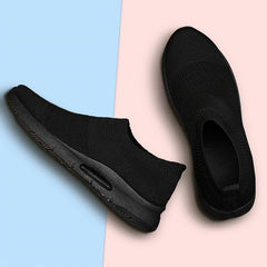 Breathable Knitting Slip On Sneakers Thick Sole Running Shoes