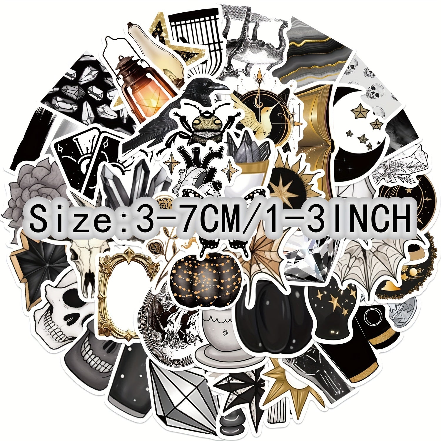 50pcs Gothic Style Graffiti Stickers for Laptop Helmet Cup