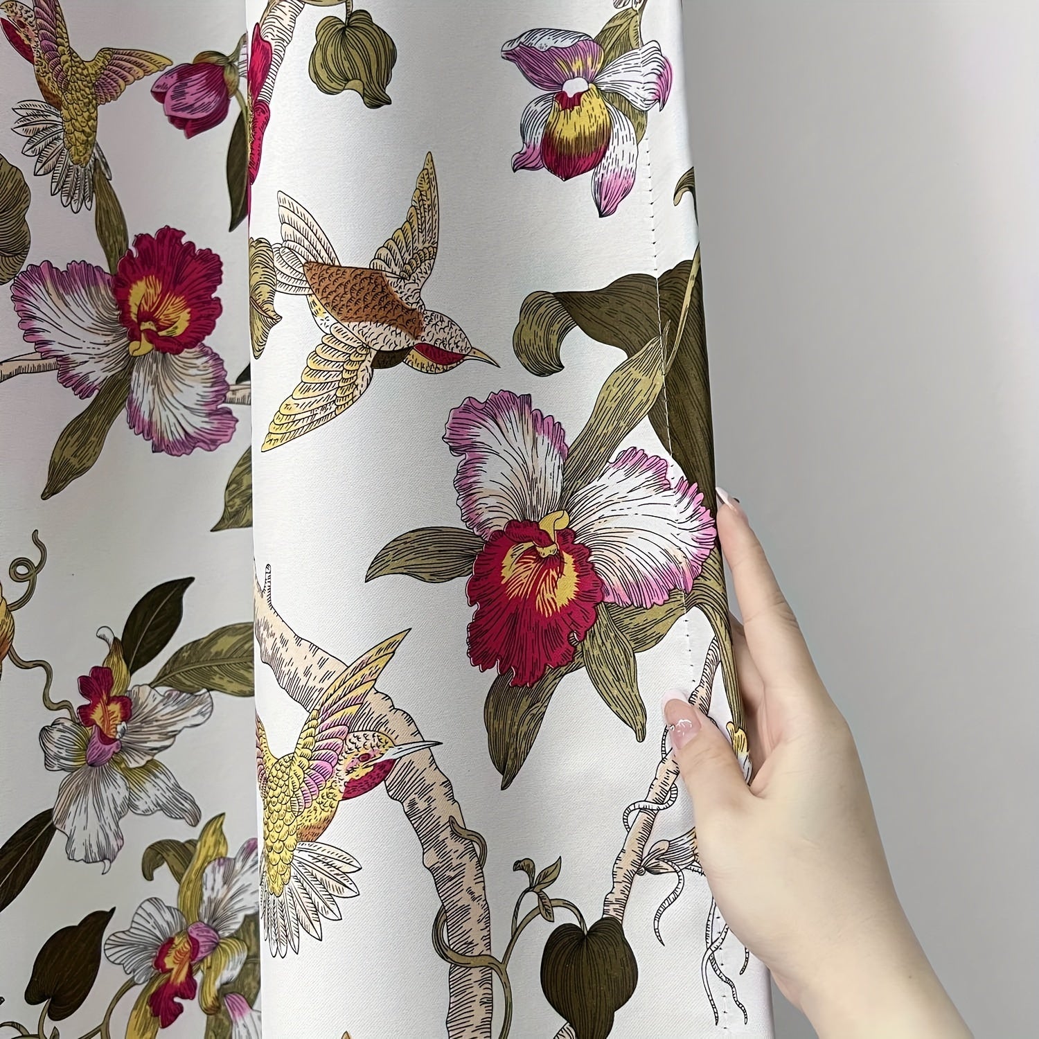 Rustic Floral Blackout Curtain for Living Room Bedroom Decor
