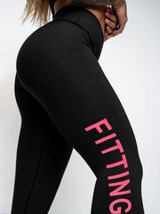 Letter Print Yoga Pants Slim Fit Yoga Leggings