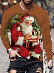 Christmas Santa Claus 3D Print Men's Long Sleeve T shirt