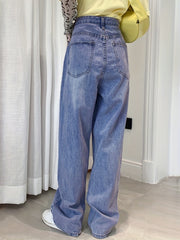 High Waist Straight Jeans Loose Fit Casual Baggy Jeans Women's Denim