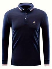 Eagle & Snake Print Men's Casual Button Up Polo Shirt