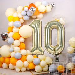 2pcs Golden Number Balloons 101 6 Cm Light Golden Aluminum Foil