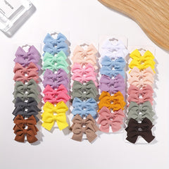 10pcs Solid Bow Hair Clips Princess Hair Accessories