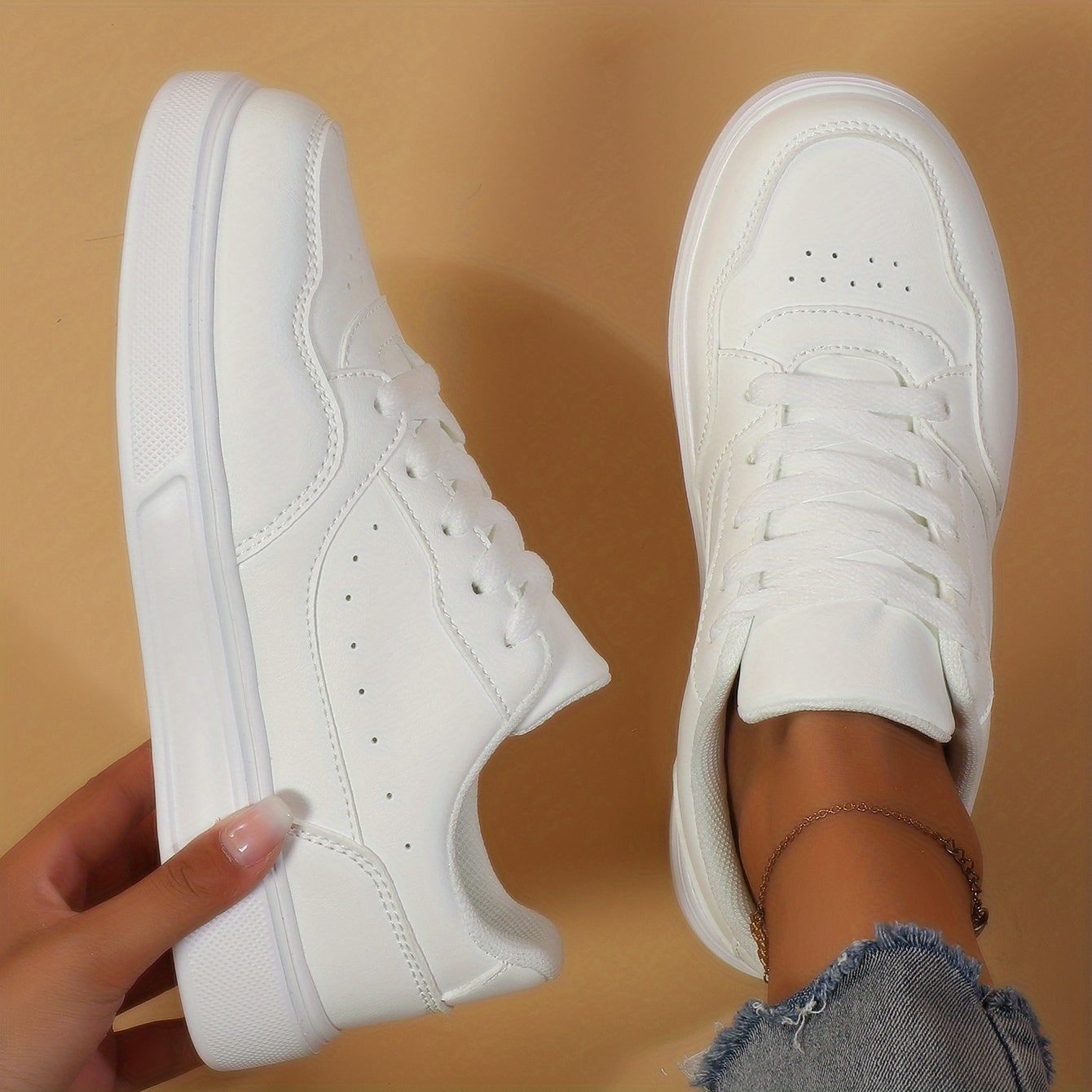 Women's Lace Up Non-slip Board Shoes Low Versatile Running Shoes