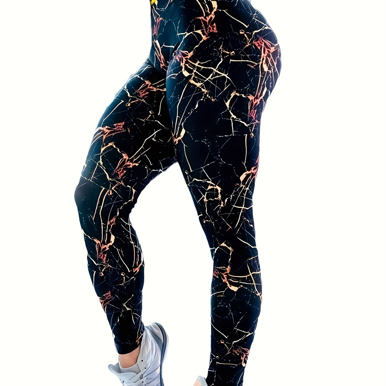 Marble Print Yoga Leggings High Waist Fitness Tight Pants