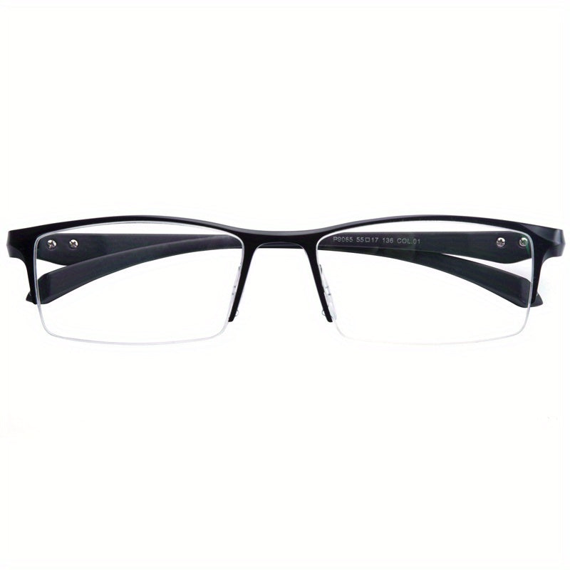 ZanyLen Men's Half Frame Anti Light Glasses with Case