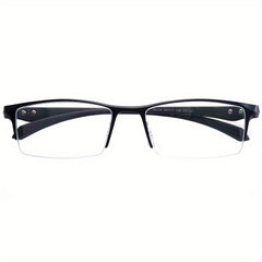 ZanyLen Men's Half Frame Anti Light Glasses with Case