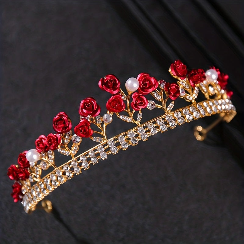 Red Rose Flowers Children s Crown For Girls