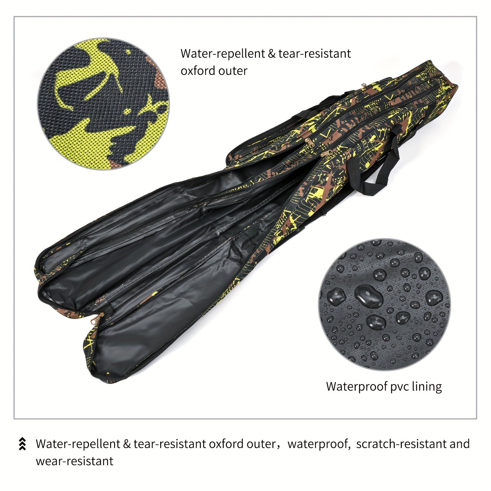 LEOFISHING Portable Foldable Fishing Tackle Bag Waterproof Fishing Pole Storage