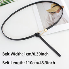 Women's Thin PU Leather Knot Belt Casual Dress Pants Coat Belts