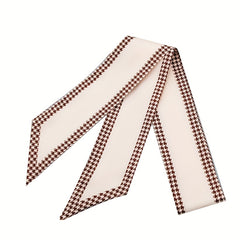 2pcs Pink Skinny Scarf Long Ribbon Neckerchief Twilly Scarf