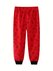 Boys Fire Truck Cartoon Pajamas Set Long Sleeve Sleepwear Pants