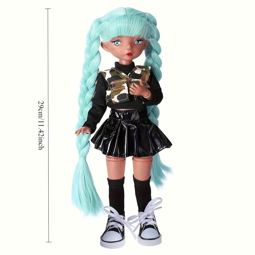 Pink Doll 360 Jointed Doll with 4 Outfits Fashionable Collectible Gift for Girls