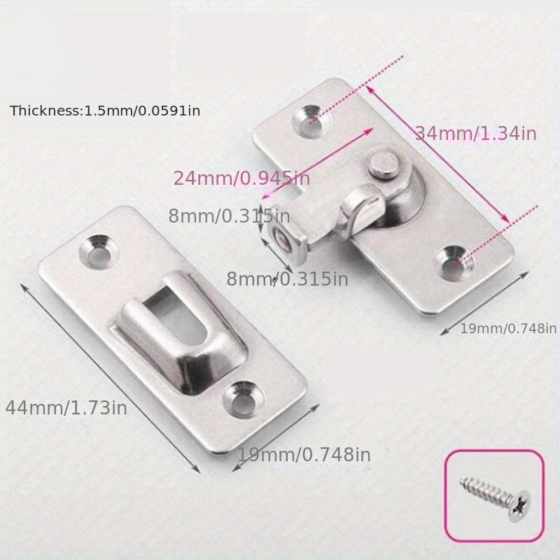90 Degree Stainless Steel Door Latch Right Angle Sliding Bending Door Lock