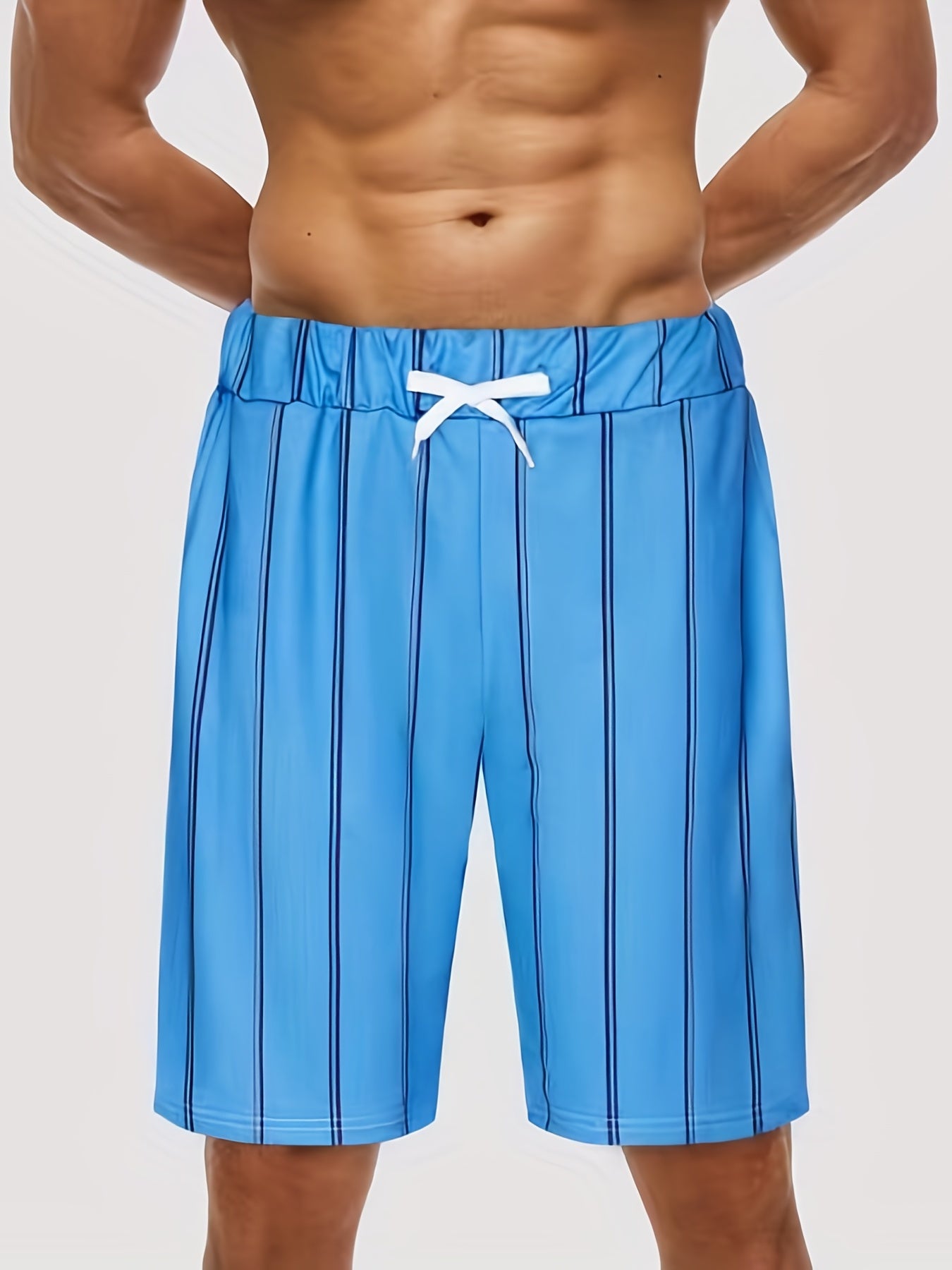 Men's Striped Cycling Shorts for Fitness Gym Outdoor Adventures