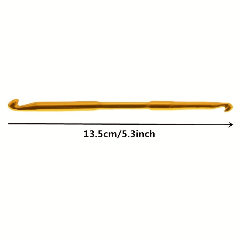 10pcs Double Ended Alumina Crochet DIY Knitting Tools Golden Aluminum Crochet