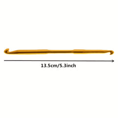 10pcs Double Ended Alumina Crochet DIY Knitting Tools Golden Aluminum Crochet