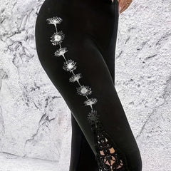 Floral Print Skinny Capris Leggings for Women