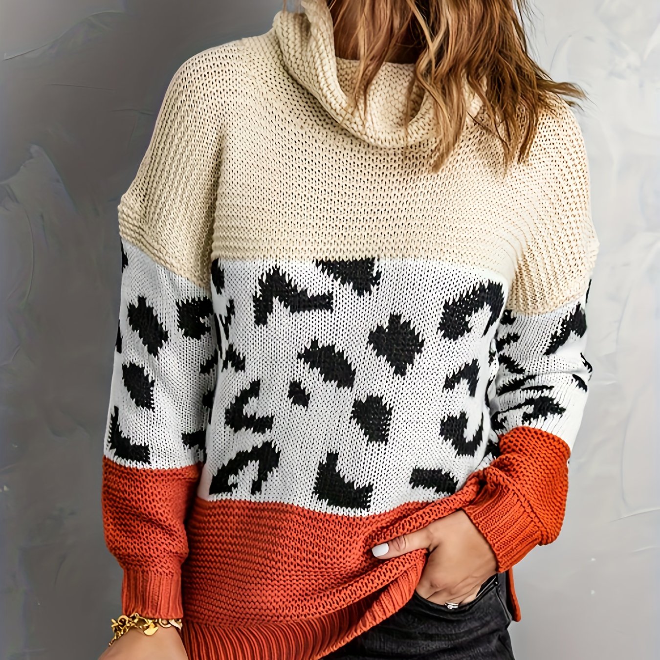 Casual Sweater High Neck Jumper