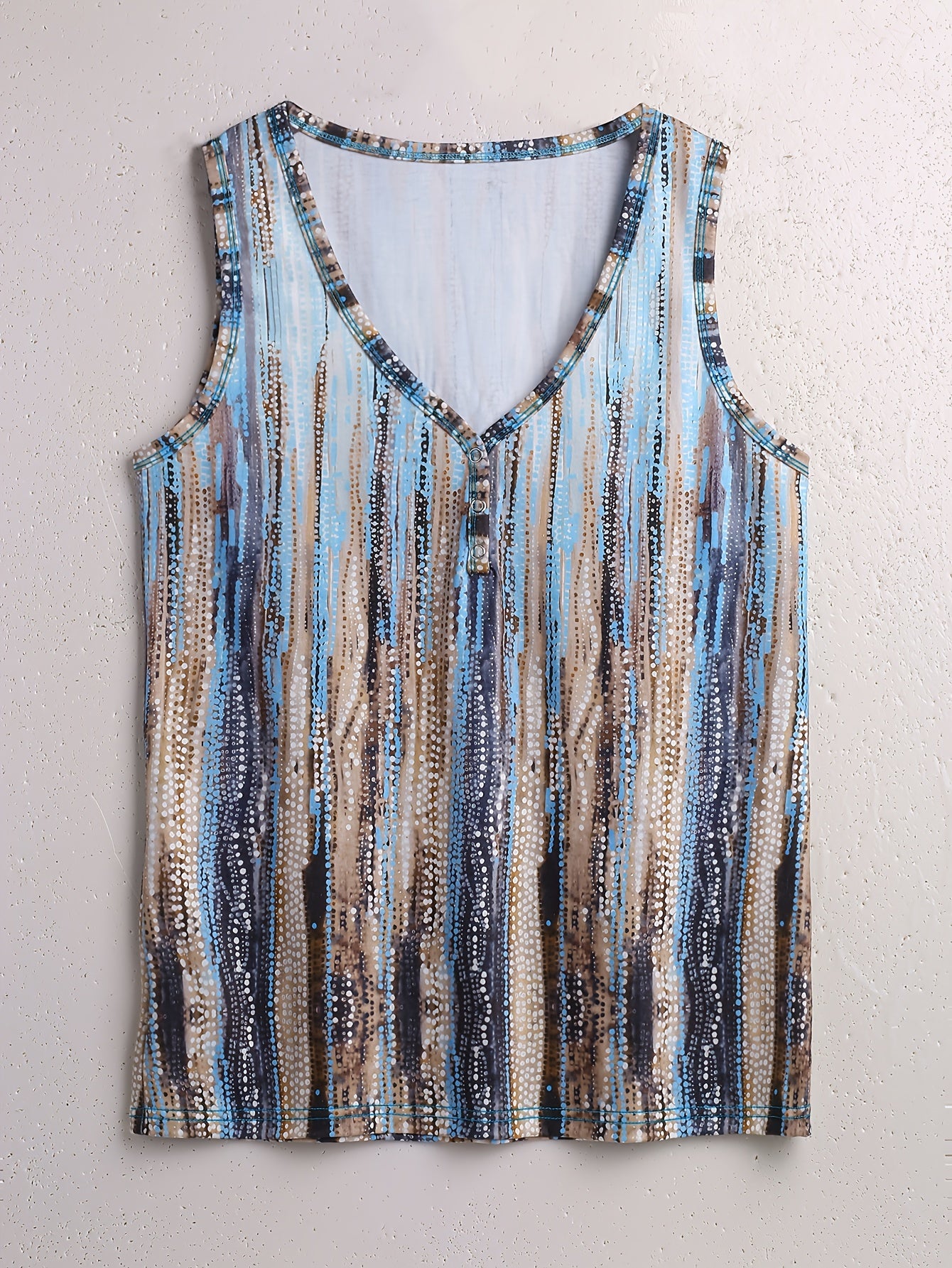 Sleeveless Allover Print V-Neck Tank Top for Women