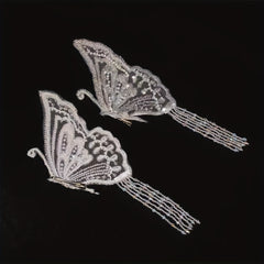 Lace Butterfly Head Piece Faux Pearl Wedding Hair Accessory