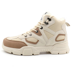 Men's Warm Fleece Lace-up Soft Sole Sneakers