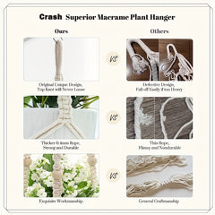 Macrame Plant Hangers Indoor Hanging Basket Holder With Beads