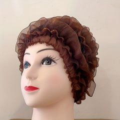 Glitter Lace Turban Cap Elastic Head Wrap Beanie Women Ramadan Bonnet