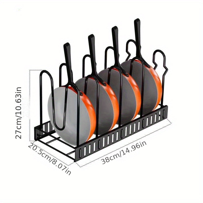 Pots and Pans Organizer Rack - Large Size, 5-8 Tier Pot Lids Storage