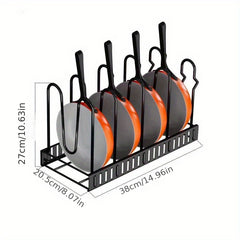 Pots and Pans Organizer Rack - Large Size, 5-8 Tier Pot Lids Storage