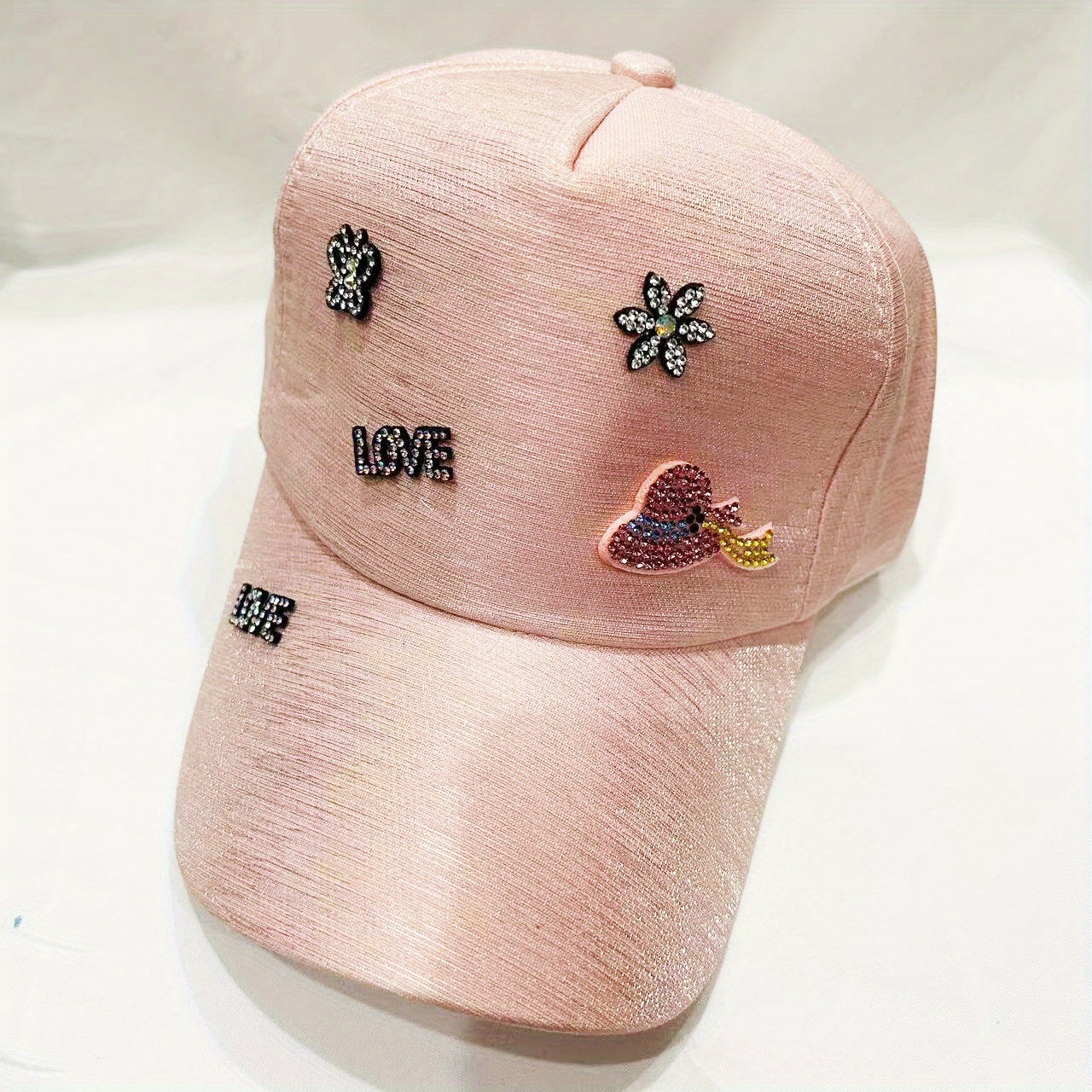 Y2K Rhinestone Cartoon Patch Baseball Cap for Women