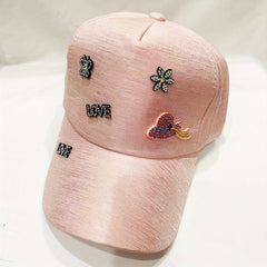 Y2K Rhinestone Cartoon Patch Baseball Cap for Women