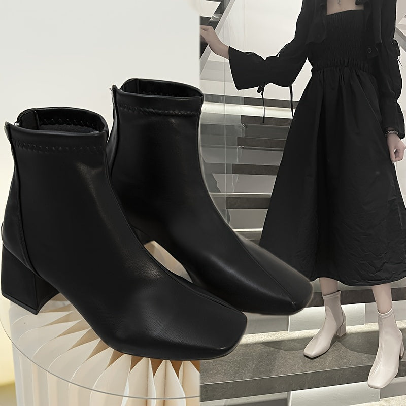 Chunky Heel Ankle Boots for Women