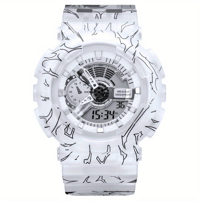 Comic Pattern Round Electronic Watch Waterproof Luminous Wrist Watch