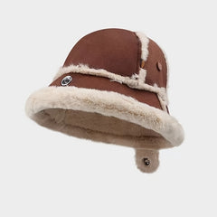 Plush Winter Bucket Hat for Women