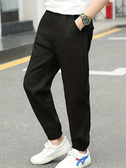 Boys Casual Solid Long Pants For Spring And Autumn