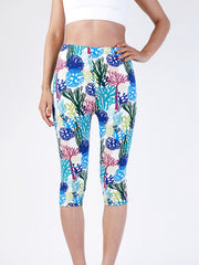 Floral Print Skinny Leggings High Waist Yoga Leggings