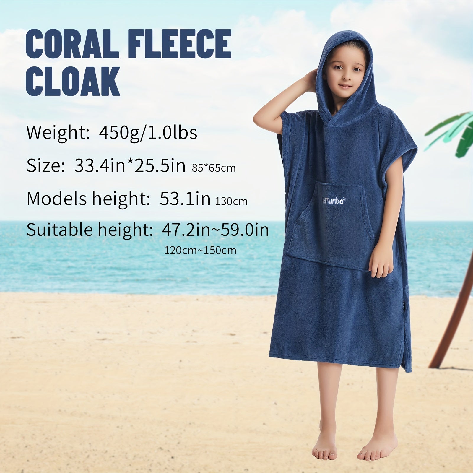 Kids Surf Poncho Hooded Towel Quick Drying