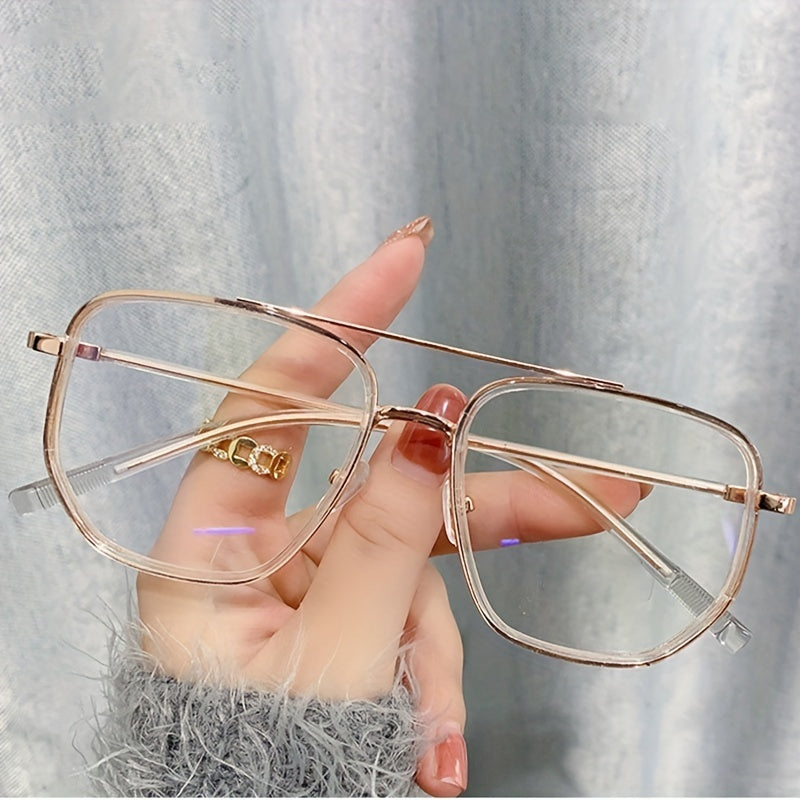 Clear Lens Glasses Top Bar Eyeglasses Square Frame For Women Men