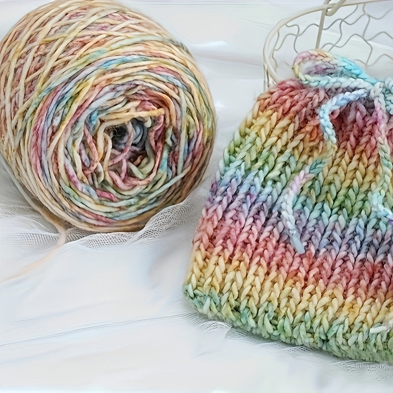 Rainbow Gradient Icelandic Yarn for Hand Crocheting Gloves