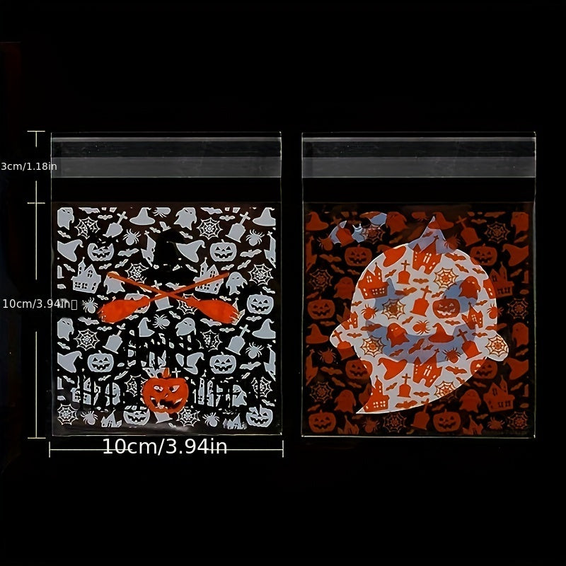 100pcs Halloween Snack Bags Self Adhesive Goodie Bags