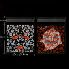 100pcs Halloween Snack Bags Self Adhesive Goodie Bags