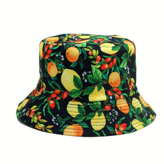 Fruit Pattern Print Bucket Hat Outdoor Sun Hat For Men And Women