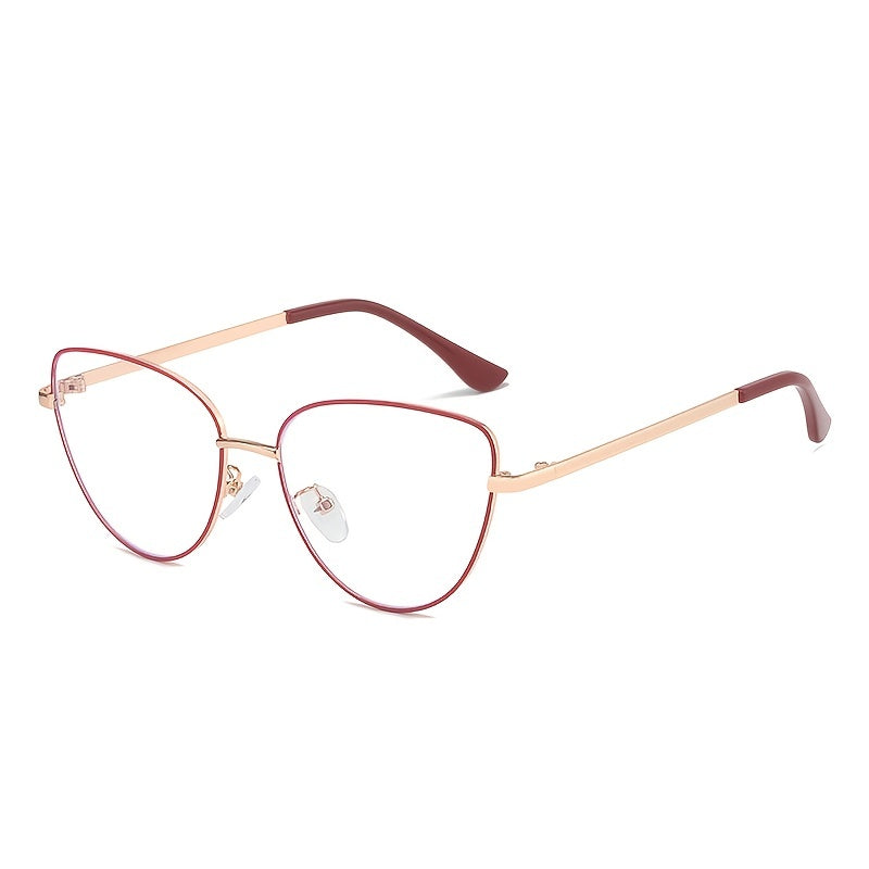 Round Frame Light Blocking Eyestrain Clear Glasses For Women