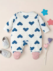 Baby Girls Heat Graphic Footed Romper Home Wear Pajamas Jumpsuit