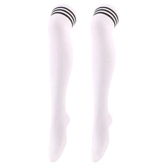Striped Trim Thigh High Socks Over The Knee Women's Stockings