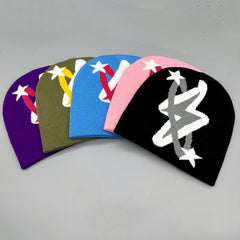 Letter Knitted Hat Beanie Autumn Winter