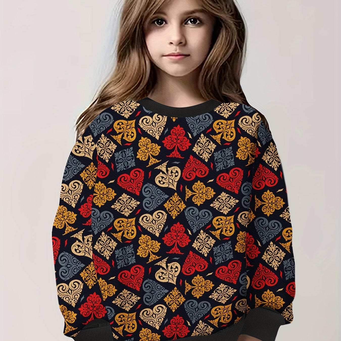 Girls Boys Creative Pattern Sweatshirt Pullover Spring Fall Sports Gift